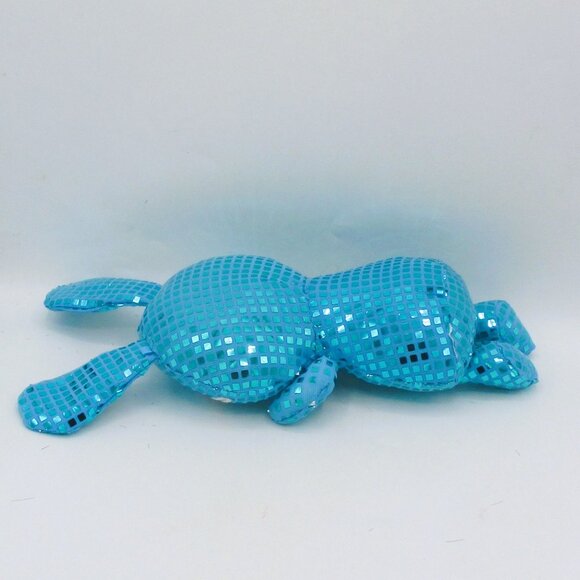 Silver Disco Ball Bunny Plush /W Glasses Sparkly Blue Silver Fun Gift For Kids O - Picture 2 of 5